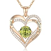 CDE Valentine's Day Gift Forever Love Heart Necklaces for Women, Wedding Anniversary, Birthday Mothers Christmas Day Gifts for Mom, Mother, Wife, S925 Silver Jewelry with Birthstone Pendant