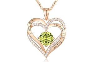 CDE Forever Love Heart Necklaces for Women, Wedding Anniversary, Birthday Mothers Day Gifts for Mom, Mother, Wife, Girlfriend, S925 Silver Jewelry with Birthstone Pendant