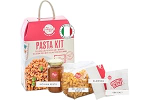 My Cooking Box Gourmet Pasta Dinner Meal Kit Recipe, Cellentani Pasta with Sicilian Pesto & Almonds, Authentic Italian Recipe for 2 Servings, Product of Italy, All the Ingredients Needed in one Box