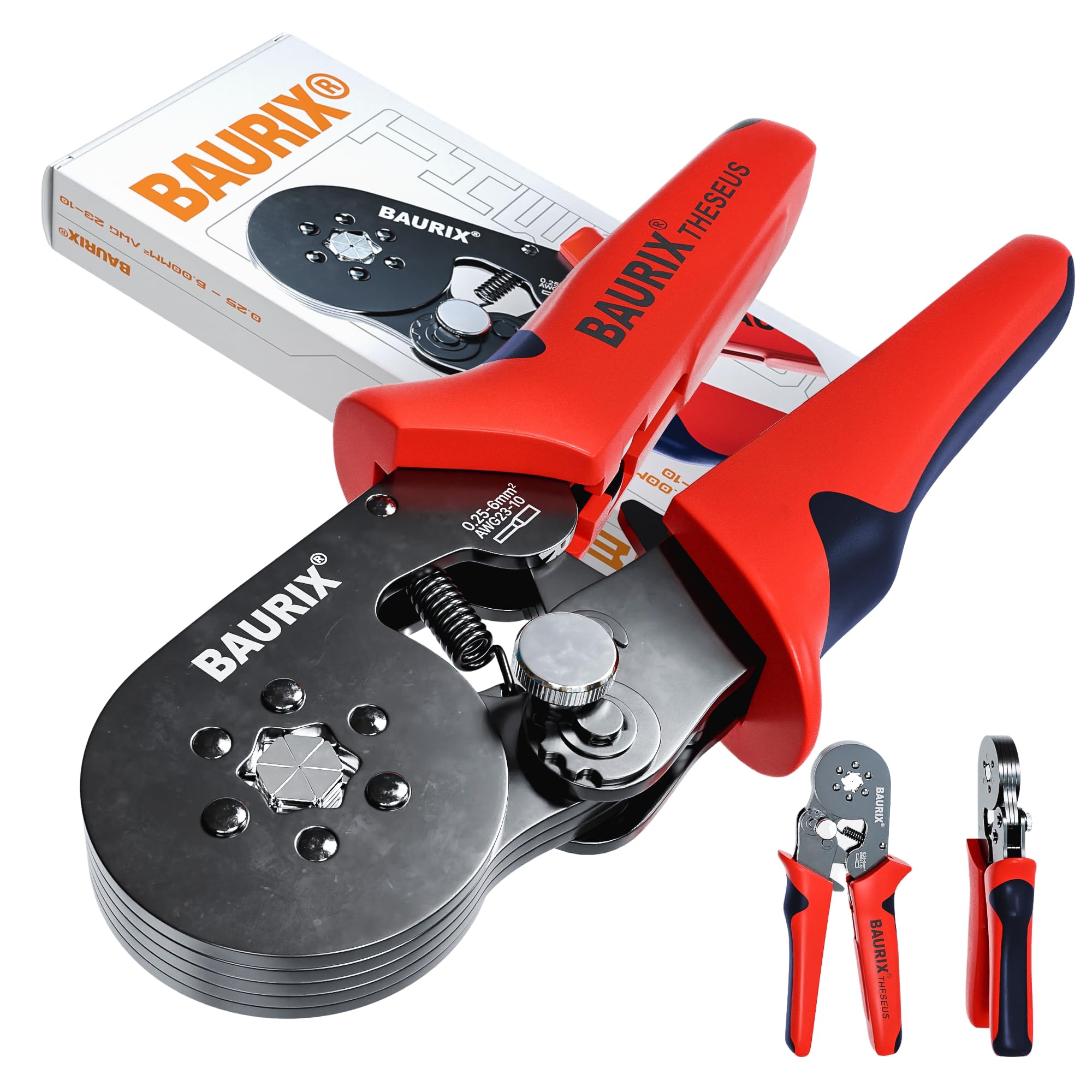 BAURIX® Ferrule Crimping Tool [AWG 23-10] - Hexagonal Wire Crimping Tool for Wire End Ferrules - Ideal for Electricians and DIY Enthusiasts - Crimper Tool - Electrician Tools