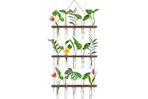 EVEAGE Propagation Station, Wall Hanging Planter Terrarium Retro 3 Tiered Propagation Test Tube for Hydroponic Plants Cutting