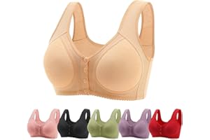 GAEXIA Daisy Bra, Daisy Bras for Older Women, Daisy Bra for Seniors Front Closure Sports Bra Comfort Easy Close Wireless Bra