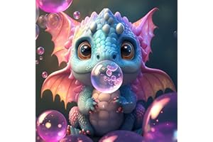 Ksxistiyt Diamond Art Painting Kits for Adults, Colorful Dragon Full Drill Diamond Dots Paintings for Beginners, Round 5D Paint with Diamonds Pictures Gem Art Painting Kits DIY Crafts Kits 14x14inch