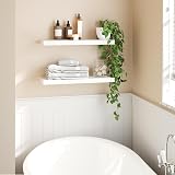 HOOBRO Floating Shelves Set of 2 White Wall Shelves 60 cm EWT60BJ01 view 6