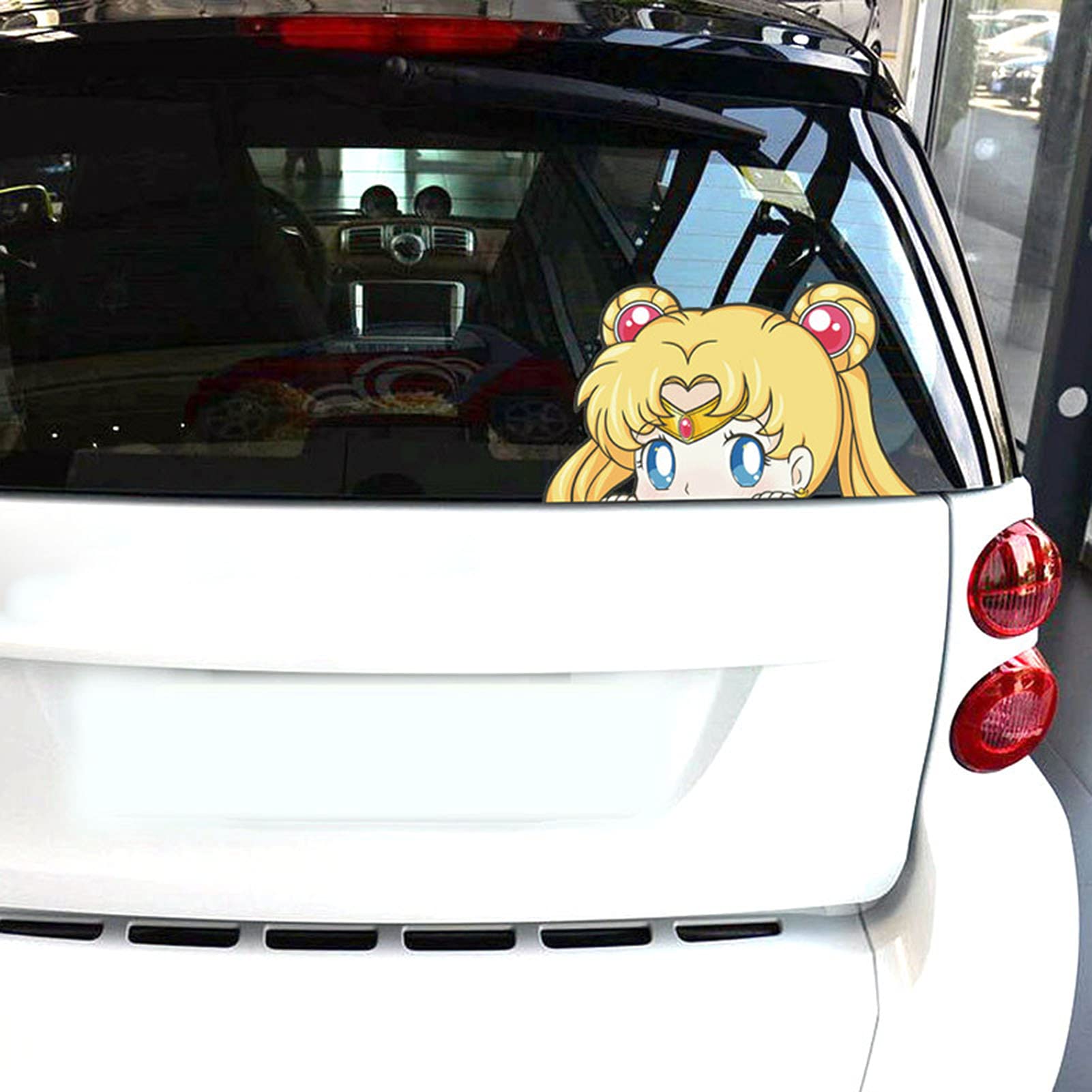 ALTcompluser Anime Autoaufkleber Sailor Moon Car Sticker Auto Fenster Tuning Vinyl Aufkleber(Tsukino 14x9 cm)