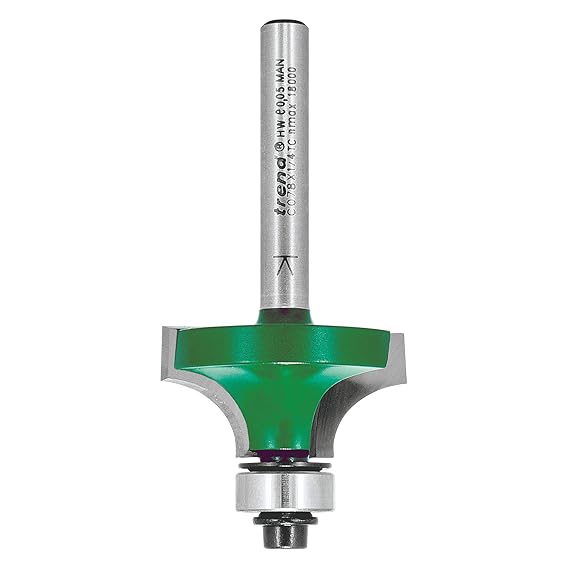 Trend Craft Pro 1/4in shank bearing guided round over router cutter 9.5mm radius Two Flute