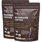Mushroom Coffee, Instant Mushroom Coffee with Cordyceps, Reishi, King Trumpet, Shiitake, Turkey Tail, Lions Mane for Energy, Focus, Positive Mood &amp; Immune Support (30 Servings)-2Pcs