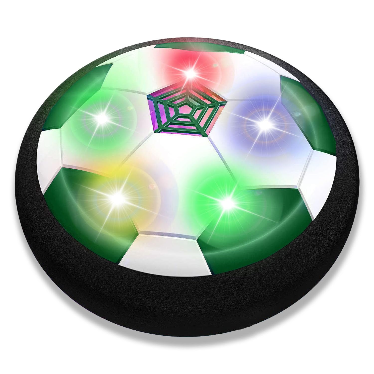 JRD&BS WINL Hover Football for Kids Toys Soccer Toys for Kids Birthday Gifts Air Power Ball With LED Light for 4-8 Old Indoor Outdoor Play Football Game Soccer Game (Green)