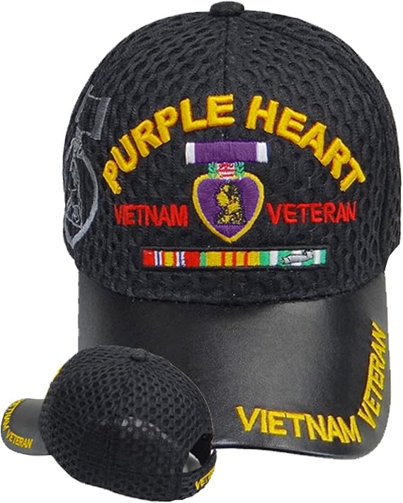 Vietnam Veteran Cap Purple Heart Hat and Bumper Sticker