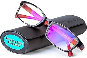 PROSPEK Blue Light Blocking Glasses for Women & Men, 99% Harmful Blue Light Filter, Anti-Glare Clear Lenses, Non-Prescription Computer Glasses