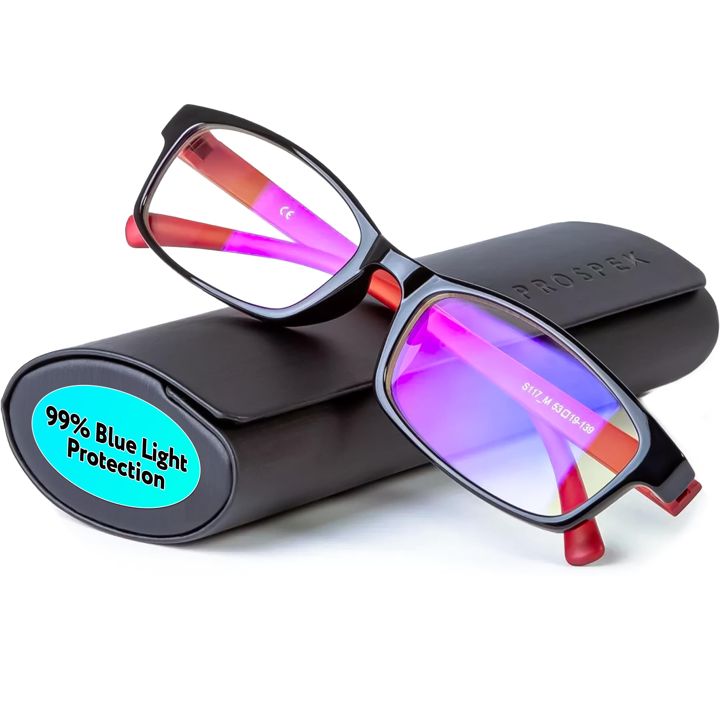 Photo 1 of Prospek Blue Light Glasses for Woman and Men – Superior 99% Harmfull Blue Light Blocking Computer Glasses, Anti-Glare Bluelight Reading Glasses, Regular, No Magnification
