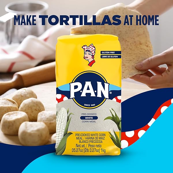 P.A.N. WHITE CORN MEAL – PRE-COOKED GLUTEN FREE AND KOSHER FLOUR FOR AREPAS (2 LB 3.27 OZ / PACK OF 1)