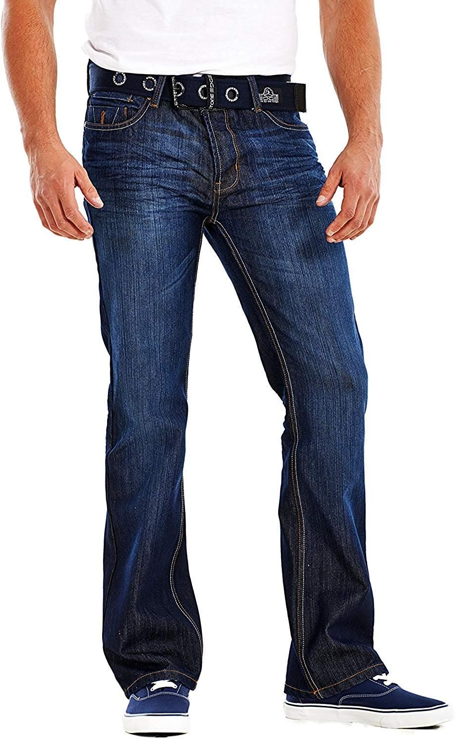 The Regent Centre Mens Bootcut Jeans Stone Edge Brand Denim Waist 30" to 42" Short, Regular, Long