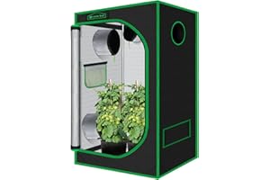 Green Hut Indoor Grow Tent 48"x24"x60" 600D Mylar Hydroponic for Indoor Plant Tent with Observation Window and Removable Floor Tray 4x2