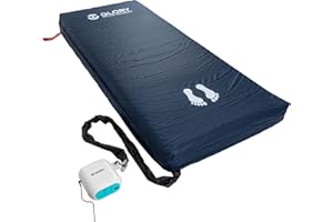 HOPEFULL Glory Medical (MA-7H) Low Air Loss Alternating Pressure Mattress– Waterproof Vinyl Cover, 2” Memory Foam + 5” Air Cells, Low Noise Pump with Adjustable Pressure | CPR Valve, Carry Bag & Repair Kit