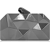 Milisente Women's Clutch Purses Metallic Bridal Party Geometric Evening Clutches Bags Cocktail Formal Handbags
