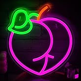 Pink Peach Neon Signs, LED Lights for Wall Decor, USB Powered Bedroom, Kids Room, Game Room, Bathroom Decor, Birthday Party Gifts