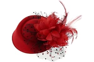 Fascinators Hats Tea Party Hat Cocktail Veil Women's Fascinators with Clips for Christmas.
