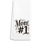 EJGFS Mom #1 - Decorative Kitchen Towel 16"x24" – Hand Towel for Mom’s Bathroom, Gifts for Mother's Day, Birthday, Christmas, etc.(018)