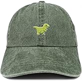 Trendy Apparel Shop Tyrannosaurus Dinosaur Patch Pigment Dyed Washed Baseball Cap