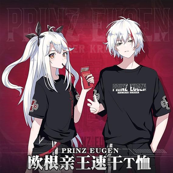 amazon co jp mzystj azurlane azur lane prinz oygen impression t shirt cosplay costume unisex spring and summer clothes red short sleeve xl hobby