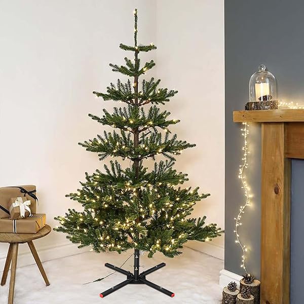 NEZHEIZERY CHRISTMAS TREE STAND FOR 6-10 FT TREES WITH MAGNETIC STORAGE – HEAVY DUTY METAL BASE, 4-WAY LOCKING SCREWS, SCRATCH RESISTANT MATTE BLACK FINISH