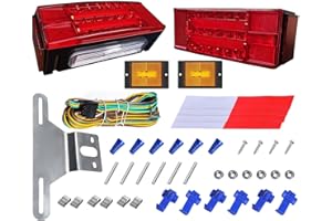 CZJCGD LED Trailer Trail Light Kit, Submersible 12V Stop Turn Tail License Brake Lights Lamp Set for Boat Marine Camper Truck RV Snowmobile, DOT Approved, 1 Years Warranty