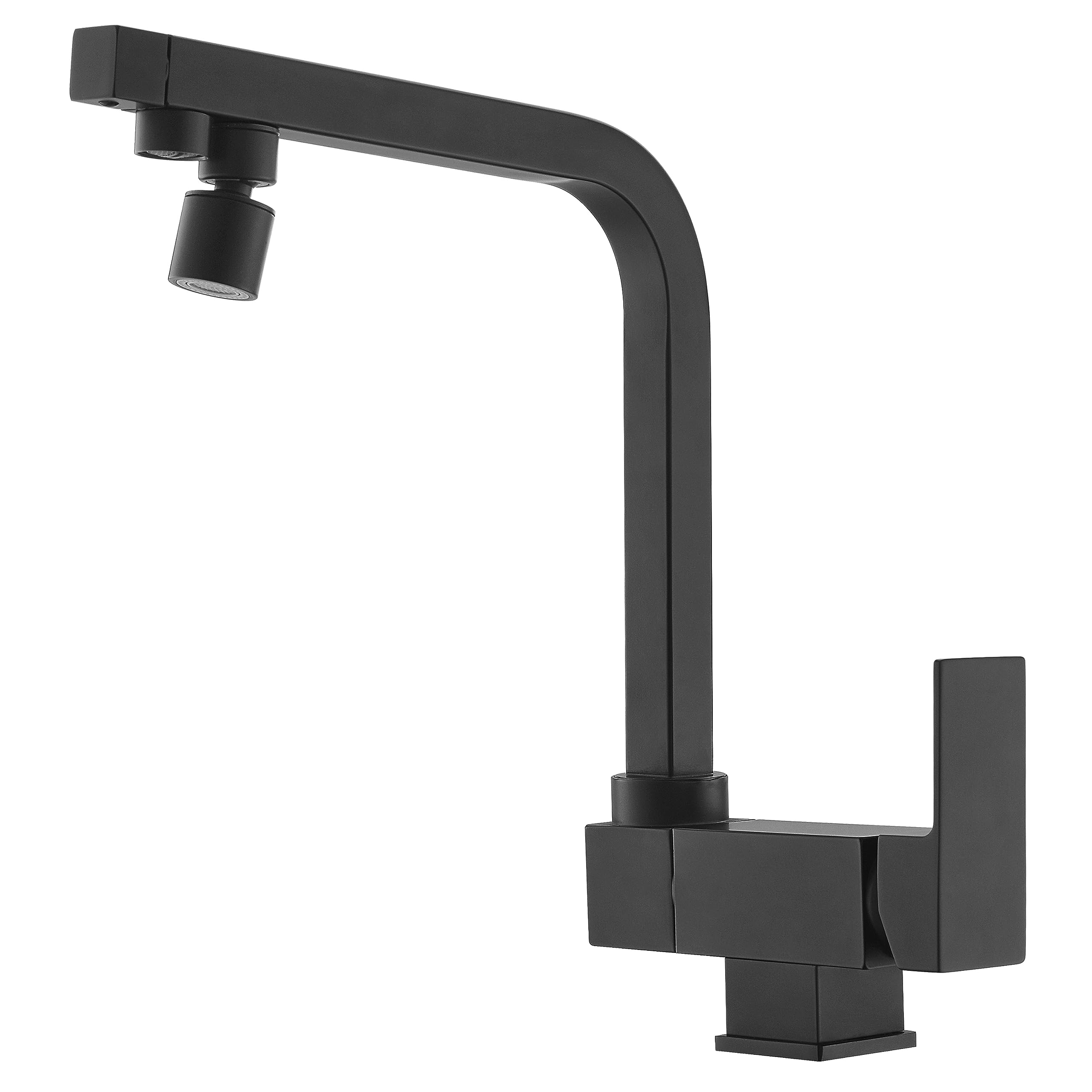 3 Way Kitchen Taps Sink Mixer Tap Drinking Purifier Water Tap Foldable Kitchen Hot and Cold Water Tap Brass 360 Degree Swivel Spout (Black)