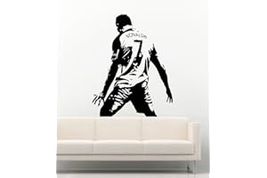 USA DECALS4YOU Cristiano Ronaldo CR7 Football Club Real Madrid Sport Wall Decals Soccer Player Football Ball Play Game Vinyl Decor Stickers MK2352