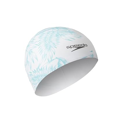 Buy Speedo Printed Long Hair Swimming Cap Free Size White Green