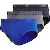 adidas mens Performance Stretch Cotton Brief Underwear (3-pack) Designed for Active Comfort and All Day Wear.