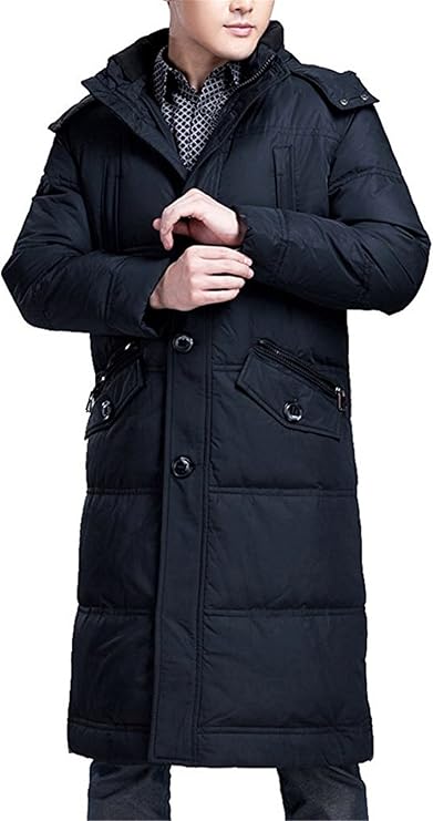 SOOUICKER Wintermantel Herren - Gefütterter Mantel Mit Kapuze, Slim Fit, Warm & Elegant Für Kalte Tage