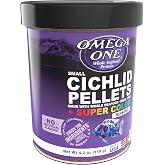 Omega One Super Color Sinking Cichlid Pellets, 2mm Small Pellets, 4.2 oz