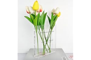 SAFEHOM Book Vase for Flowers, Unique Flower Vases, Cute Acrylic Vase, Aesthetic Vases Gifts for Women, Dorm Room Essentials for Bookshelf, Bookcase, Desk, Bedroom, Room, Office, Home Decor (Transparent)