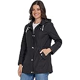 Steve Madden Rain Jacket Women - Waterproof with Hood Anorak Rain Coats for Women Windbreaker Plus Size XS-3X