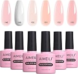 AIMEILI 8 in 1 Builder Gel Set 6x10ml UV LED Nail Extension Base Coat Strengthen