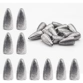 Fishing Bullet Weights, Lead Worm Weights with Smooth Design for Texas Rigs | Lead Bullet Weights, 2/3.5/5/7/10/14/20g Sizes for Texas Carolina Rigs, Bass Fishing in Freshwater and Saltwater