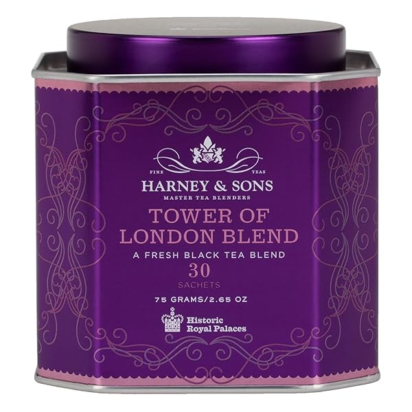 HARNEY & SONS TOWER OF LONDON BLACK TEA WITH VANILLA, BLACK CURRANT, CARAMEL, AND HONEY | 30 SACHETS, HISTORIC ROYAL PALACES COLLECTION