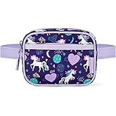 Choco Mocha Toddler Fanny Pack 2-4 Years Old Kids Fanny Pack Little Girls Fannys Packs Girls Belt Bag for Christmas Gift, Unicorn Purple