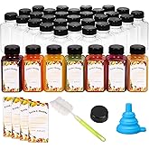 Moretoes 36pcs 8oz Juice Bottles, Plastic Bottles with Lids, Reusable Clear Containers with Caps for Juicing, Smoothie and Other Beverages