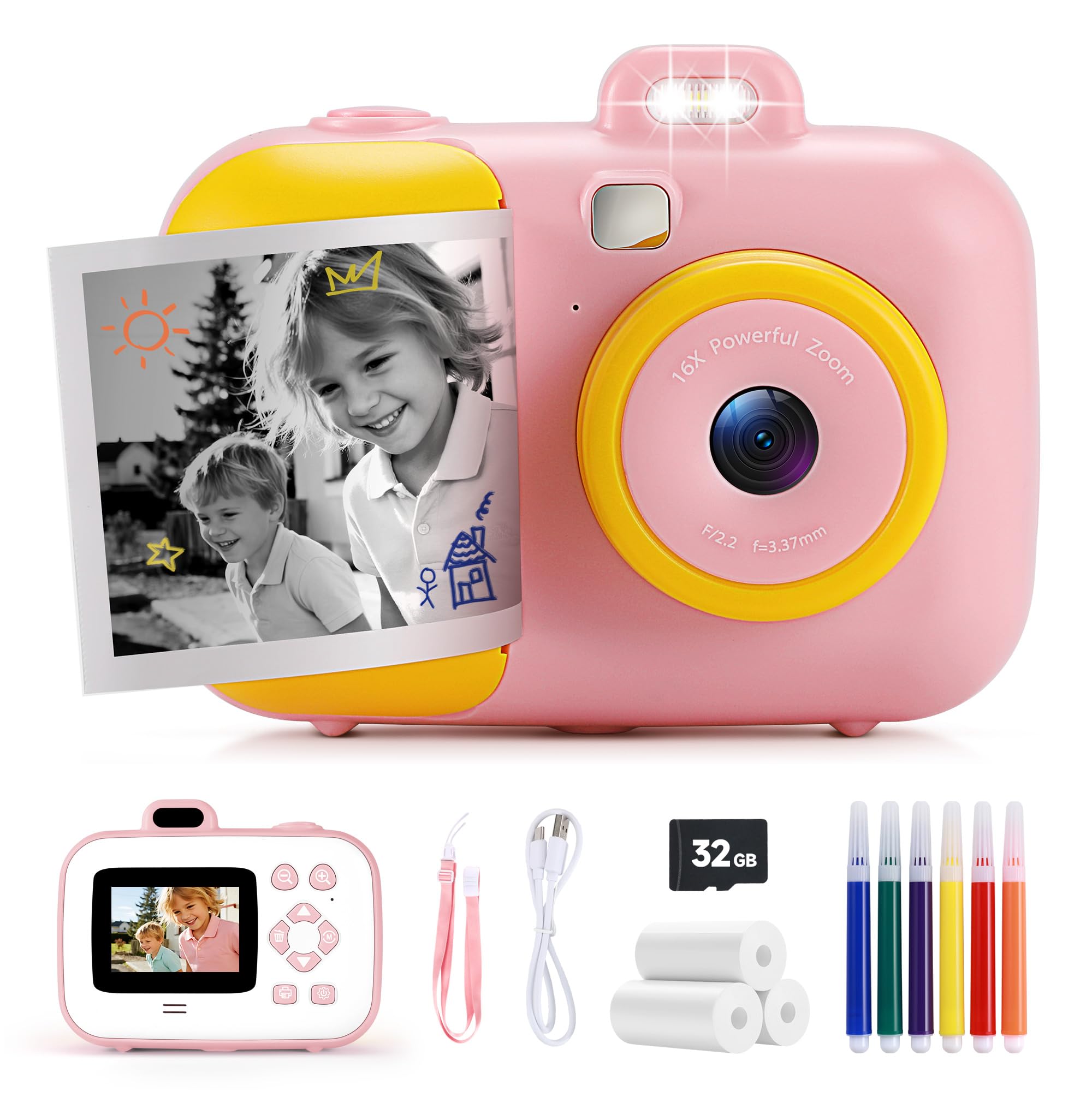 Photo 1 of ***********MISSING SOME ACCESSORIES************
Instant Camera for Kids with Print Paper, 1080P HD Kids Camera Instant Print with 32GB SD Card, Girls Toys for Ages 5-7, Birthday Gifts for 5 6 7 8 9 Year Old Girls