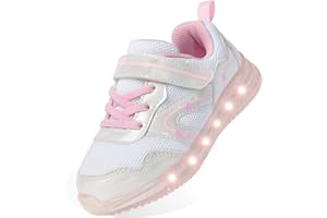 SKYWHEEL Toddler Girls Boys Light up Shoes LED Flashing Lightweight Mesh Breathable Walking Sneakers for Toddler and Little Kids Running