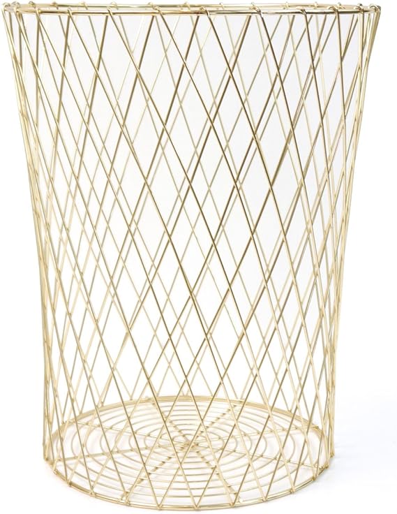 Waste Paper Bin Basket metal gold Charming Modern Amazon.co.uk