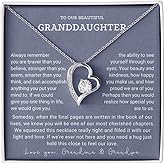 GLAVICY To Our Granddaughter Necklace, Granddaughter Necklace From Grandparents, Granddaughter Gifts From Grandma And Grandpa, Graduation Gift, Surprise Christmas, Happy Birthday Message Card #11