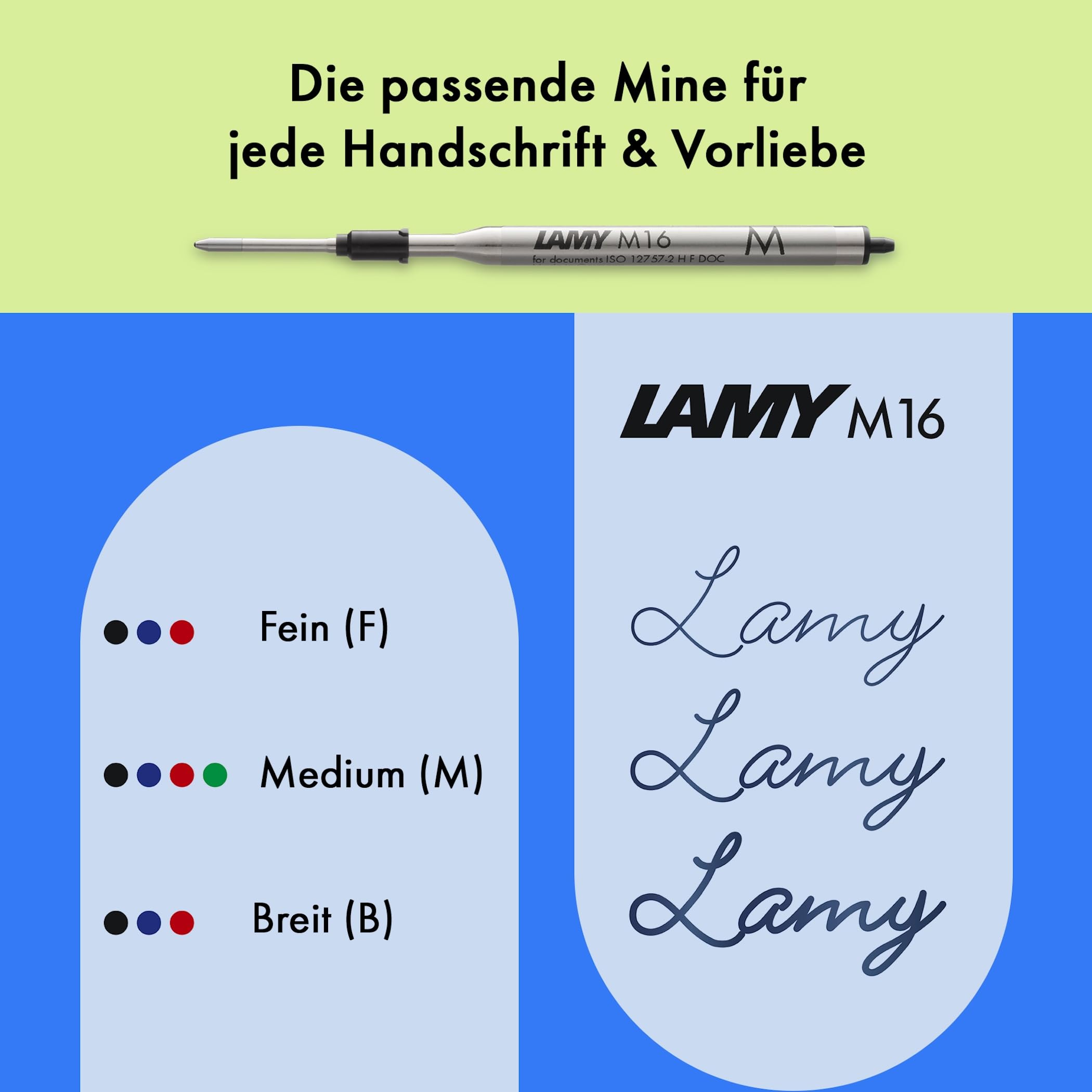 Lamy safari yellow Kugelschreiber - zeitlos klassischer Kuli mit ergonomischem Griff & robustem ASA-Kunststoff - inkl. Großraummine M 16 in Strichbreite M in blau 5