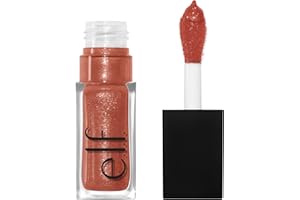 e.l.f. Glow Reviver Lip Oil, Nourishing and Hydrating with High-Shine Glimmer Finish & Sheer Wash Of Color, Minty Scent, Non-