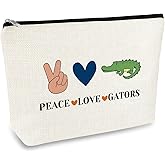 Gators Lover Gift Makeup Bag Alligator Gift Alligator Themed Gift for Women Cosmetic Bag Alligator Animal Lovers Gift Graduation Birthday Gift for Gators College Football Team College Cosmetic Pouch