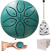 Steel Tongue Drum Rain Drum for Outside 3 Inch 6 Notes for Adult | Cloth Bag, Music Book, Mallets Finger Paddles
