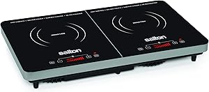 Salton Portable Double Induction Cooktop, Black