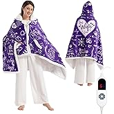 Wearable Heated Blanket Hoodie for Women, Valentines Day Gifts for Her Wife Women, Electric Throw Blanket, Heated Shawl Wraps Poncho, Mothers Day Birthday Anniversary Day Gift, Best Wife Ever Purple